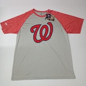 Washington Nationals Shirt Mens L Gray‎ Stitches Baseball MLB